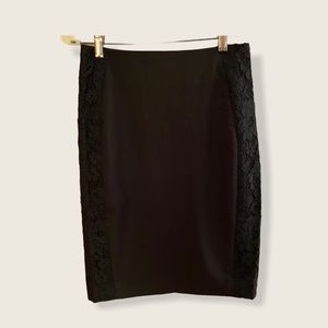 black lace embellished pencil skirt